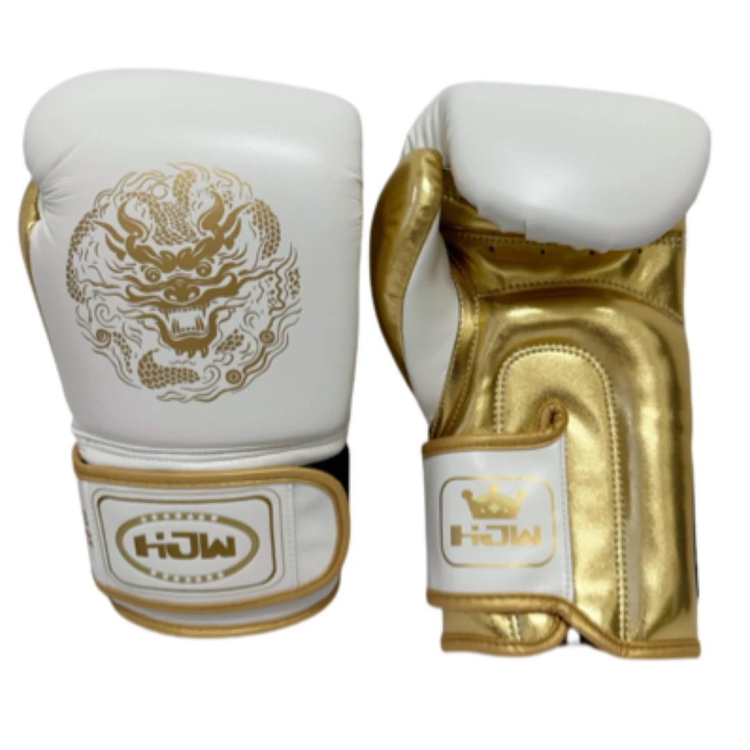 HJW龙斗士半指打沙袋拳击手套保护感十足质量可靠性价比高白色
