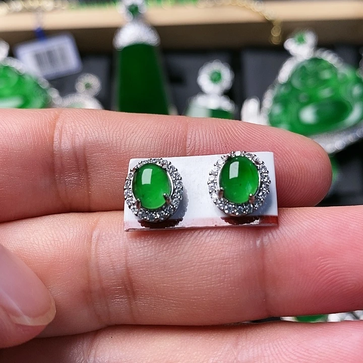 翡翠耳饰未镶嵌耳钉2