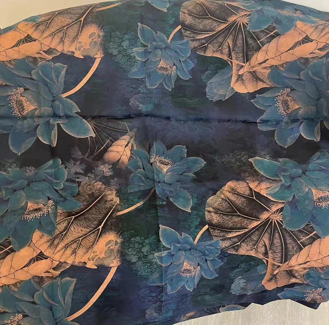 米瑞多娜BT002 蓝荷 200*230香云纱床单桑蚕丝