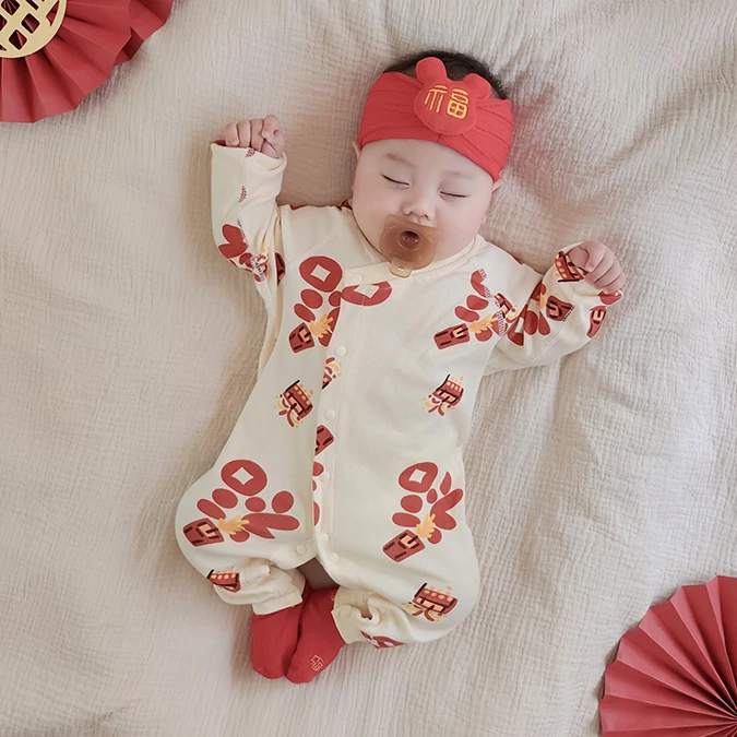 新生儿衣服婴儿连体衣纯棉秋装睡衣春秋男女宝宝秋装哈衣爬服满月