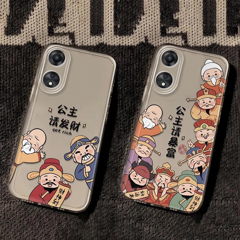 适合OPPOA1活力版手机壳PHJ110网红公主发财暴富全包防摔透明软胶