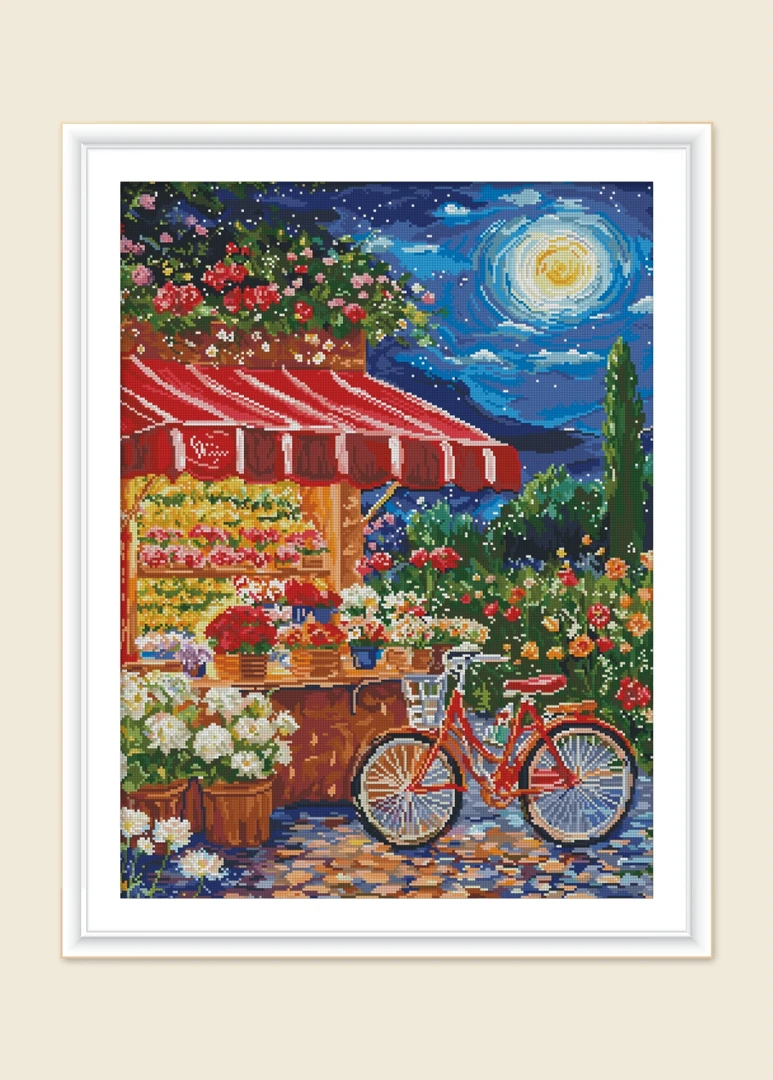 新疆长绒棉*星语花愿70*90大格十字绣精准印花