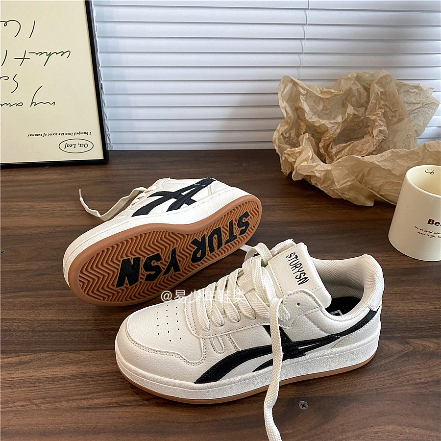 厚底德训板鞋女ins潮鞋2025春季新款港风小众百搭休闲情侣小白鞋