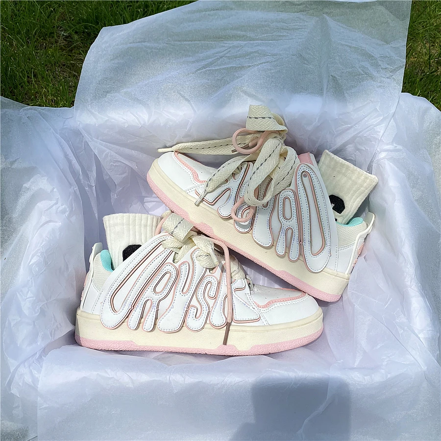 可爱百搭复古小众原创板鞋女2025新款ins小白鞋厚底学生运动鞋潮