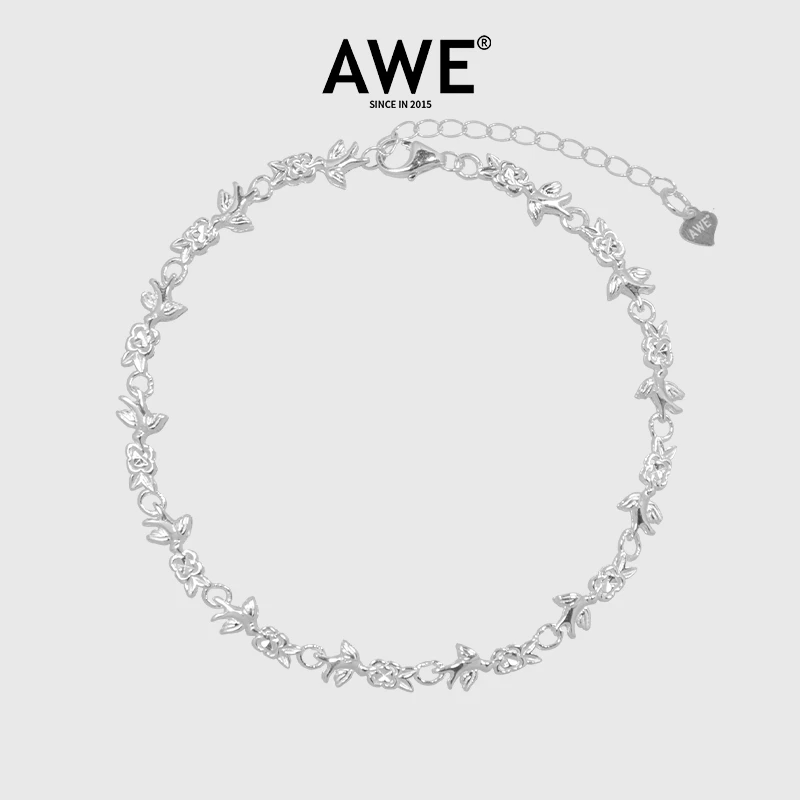 AWE 925银手链 燕子报春手串女生个性小众百搭情侣款花语春燕饰品