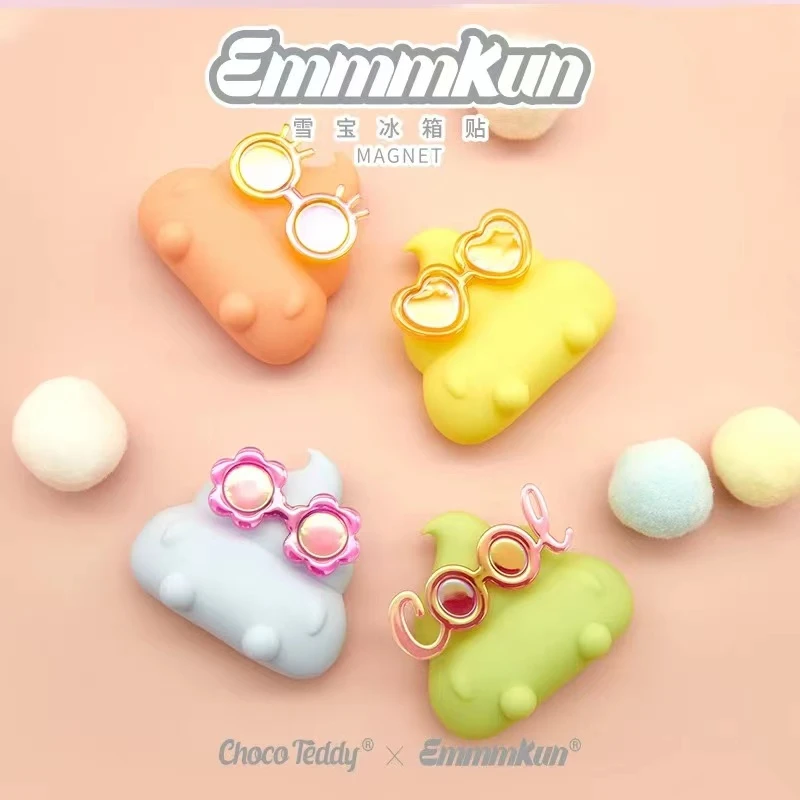 Emmm君眼碌碌多巴胺系列雪宝冰箱贴磁吸盲盒卡通公仔手办摆件玩具