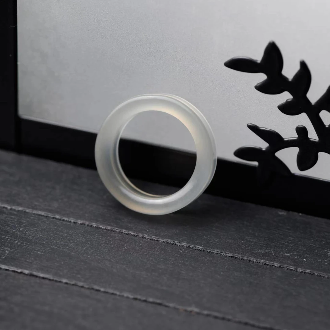 非金属戒指 时尚白冰戒指高冰高透古朴大气