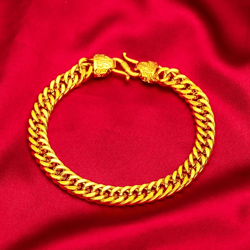 合金手链 2024新款时尚【老板手链】百搭潮流饰品经典金色精美 男士