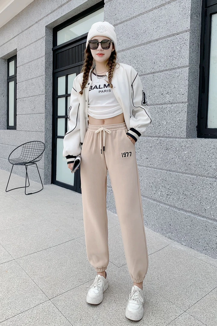 线下299！刺绣防风卫裤！加厚超柔舒适秋冬款女士束脚卫裤1606