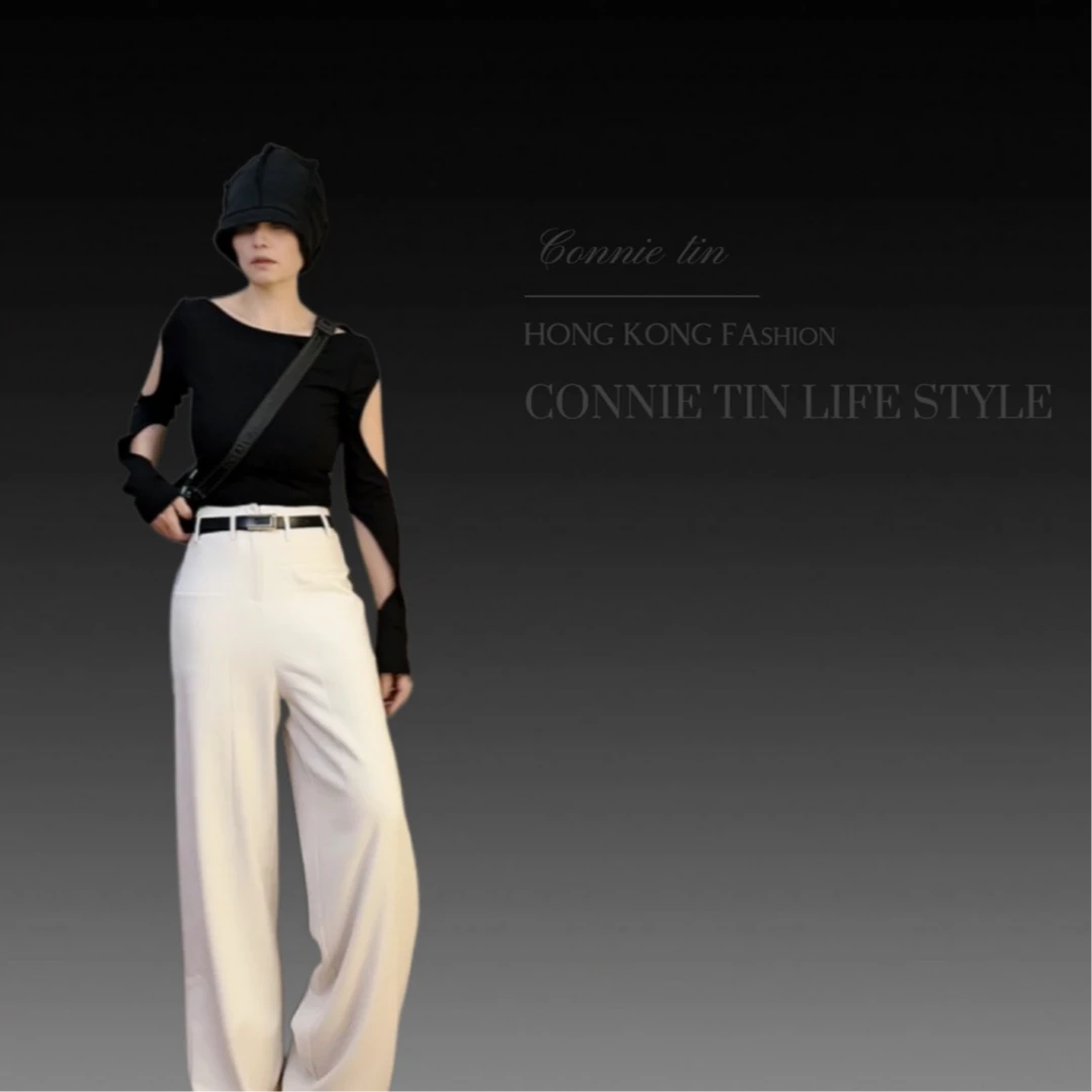 CONNIETIN   百搭极简长腿裤