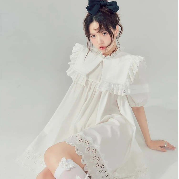 DIDDI MODA 大方领泡泡袖连衣裙 K6054