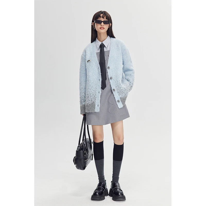 DIDDI MODA【直播专享】繁星渐变针织开衫 K155