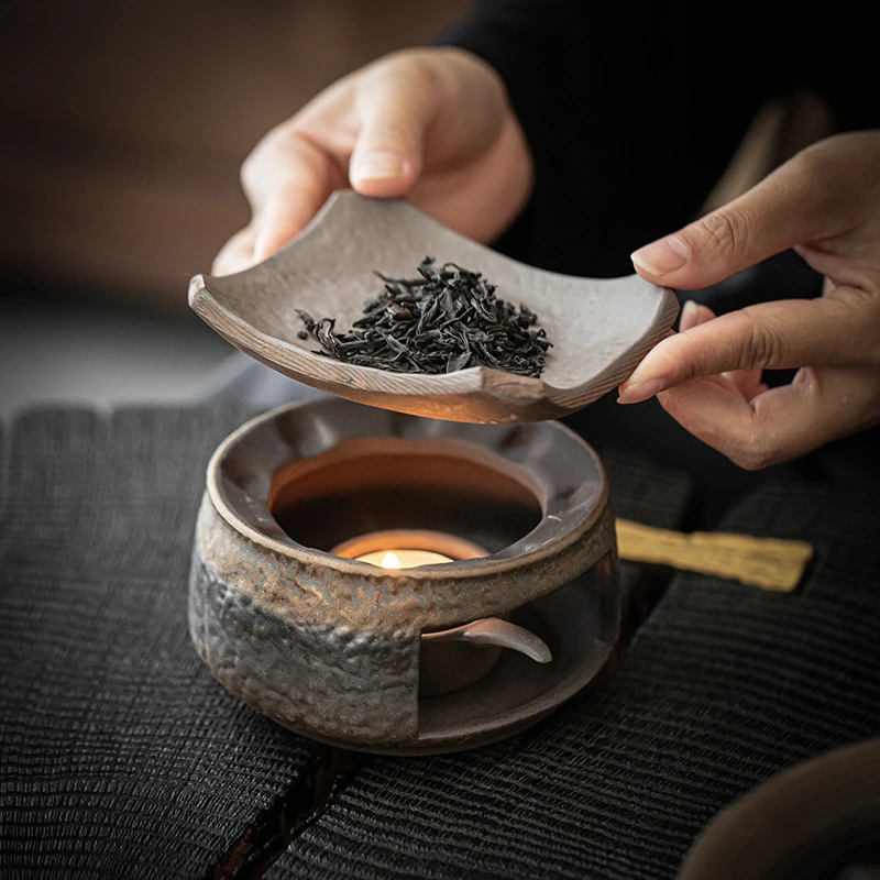 粗陶烘茶炉烤茶炉陶瓷复古手工烘焙温茶炉茶叶提香器蜡烛加热底座