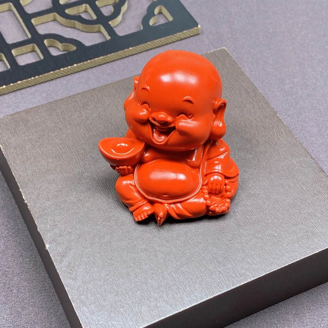 含辰砂工艺品朱砂元宝佛