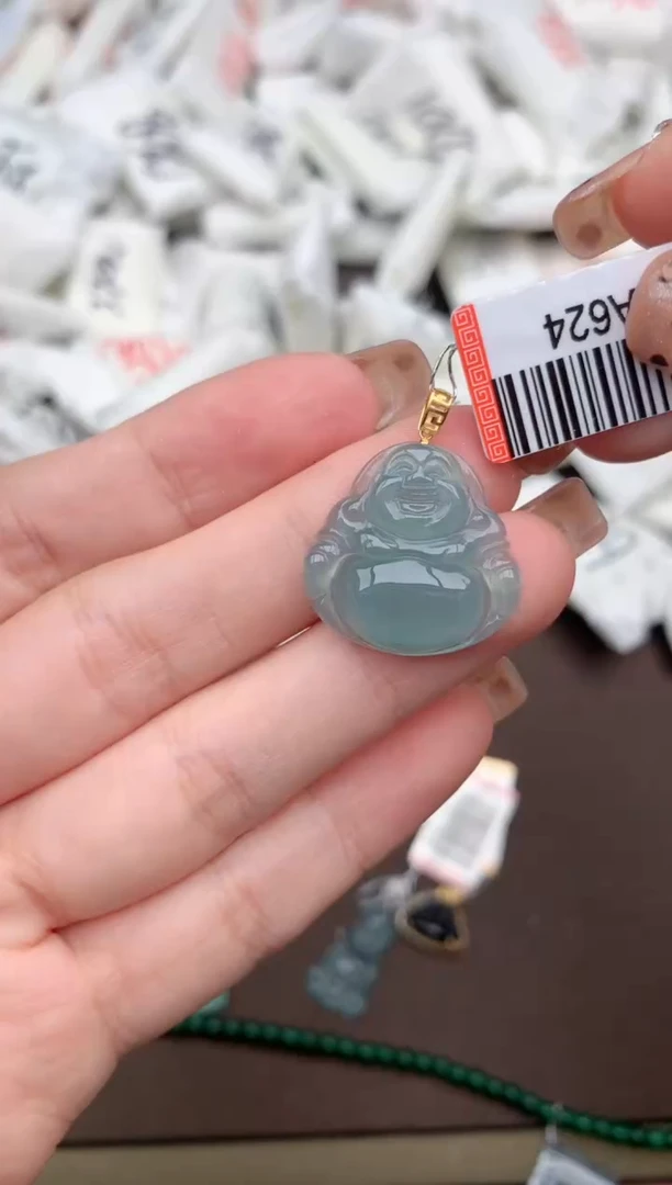 【闪购商品】翡翠挂件18K金镶嵌一