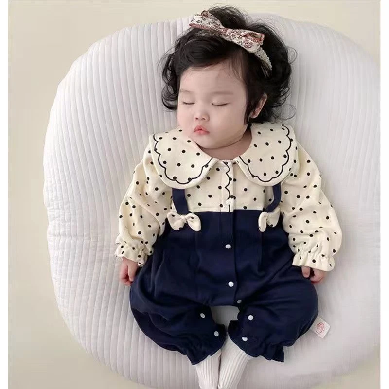 婴儿衣服春秋款连体衣女宝宝超萌满月百天公主周岁哈衣单层外出服