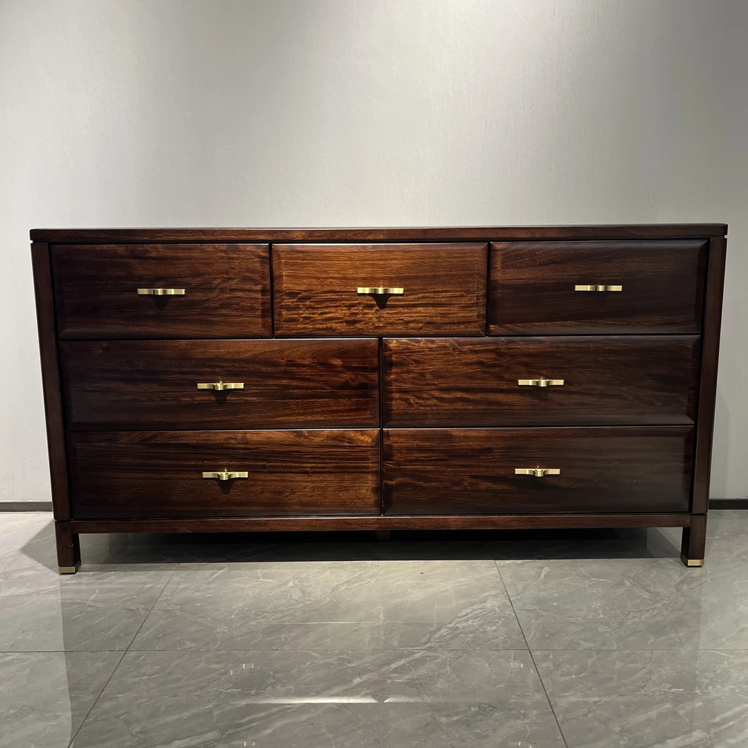 新中式乌金木全实木斗柜轻奢客厅家用大容量玄关禅意抽屉式七斗柜