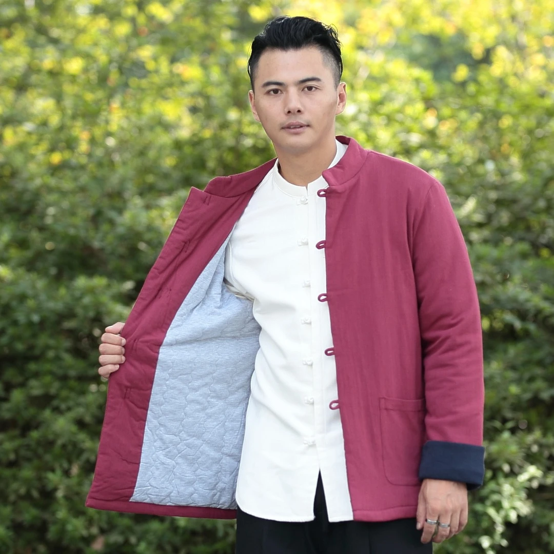 新中式棉衣男士褂子冬季立领唐装棉麻外套盘扣加厚棉袄XLD-2222