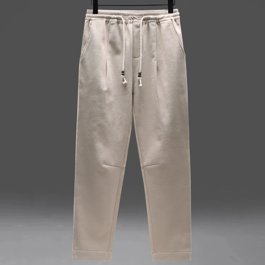 中国风棉麻休闲裤男士冬季加绒哈伦裤子松紧腰长裤ML-0157