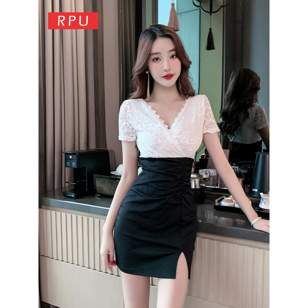 夜总店女装性感开叉夜店连衣裙收腰显瘦包臀夜场上班衣服足疗工衣