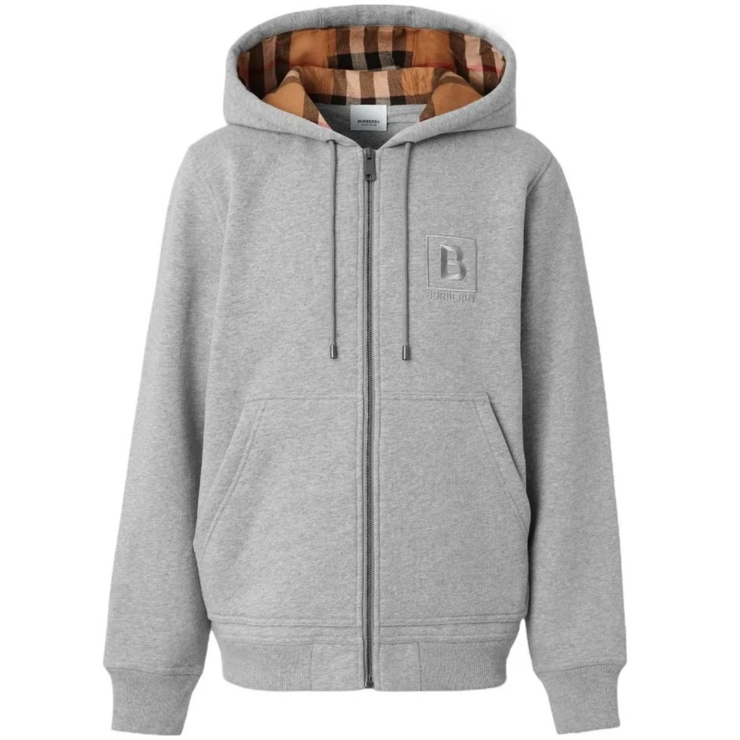 全新未使用 BURBERRY/博柏利 字母logo连帽卫衣加薄绒