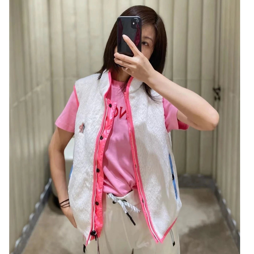 全新未使用 MONCLER 蒙口Moncler荧光粉双面穿马甲