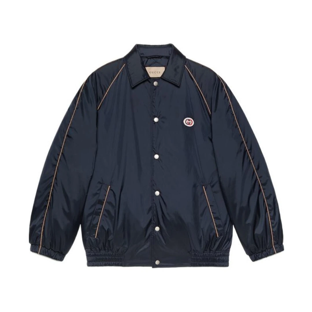 全新未使用 GUCCI/古驰 贴花logo长袖运动夹克外套复古