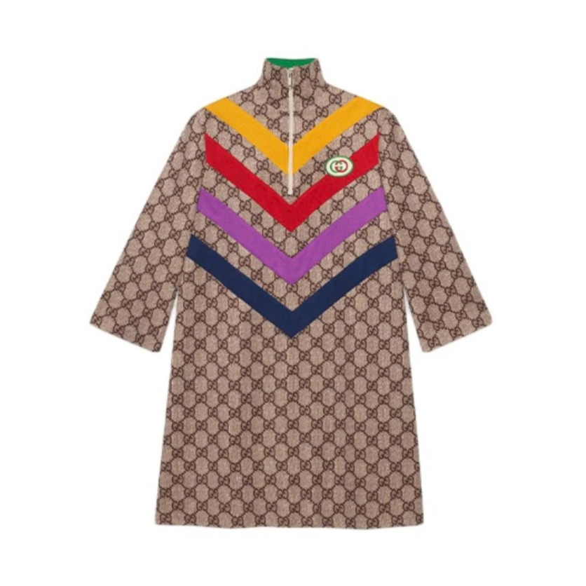 全新未使用 GUCCI/古驰 满印图案印花连衣裙