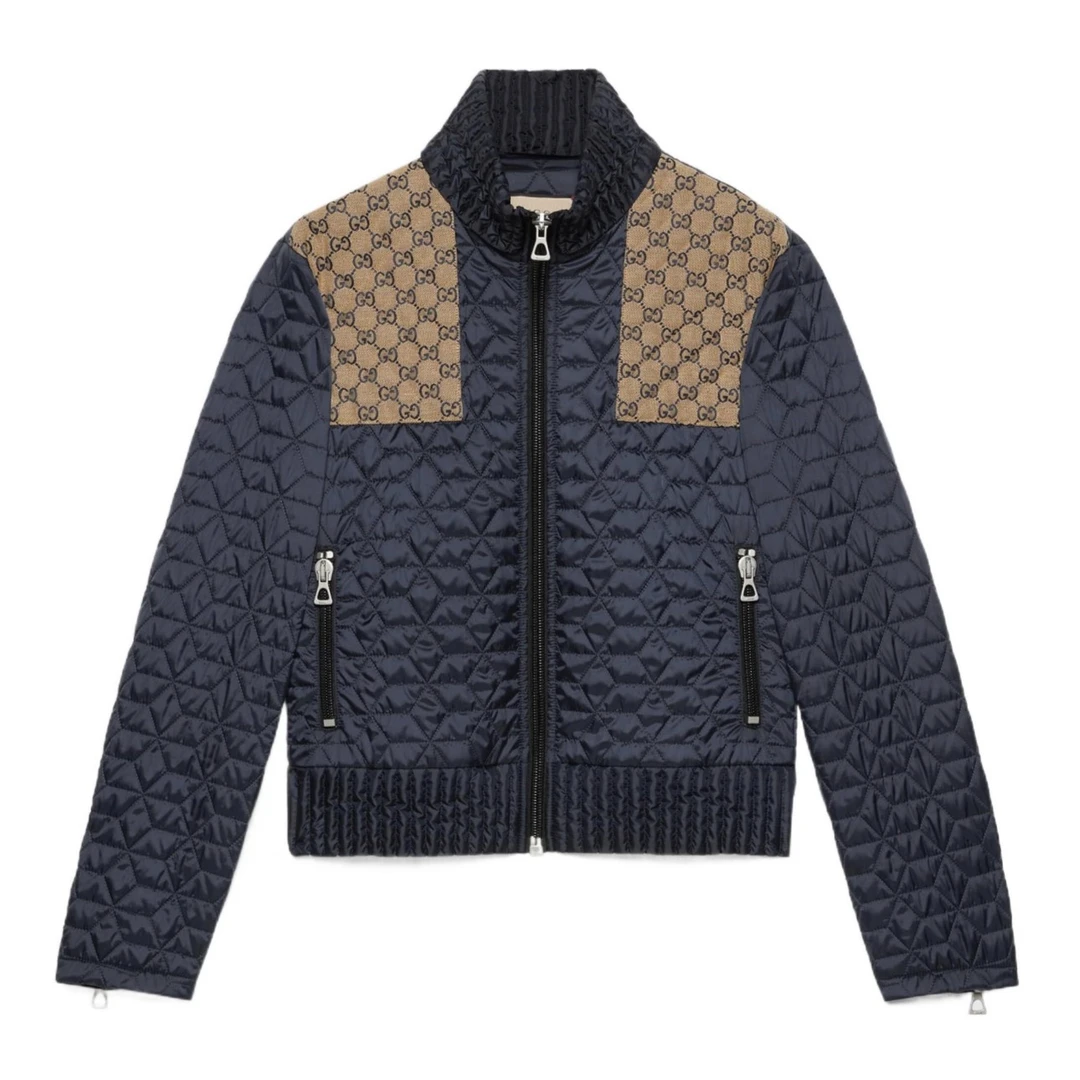全新未使用 GUCCI/古驰 古驰Gucci拼色GG织物双面夹克外套休闲