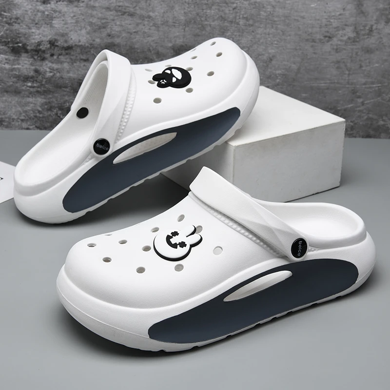 网红洞洞鞋男款夏季外穿凉拖新款潮流踩屎感拖鞋休闲户外沙滩凉鞋