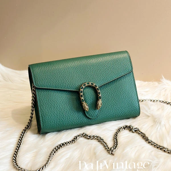 大吉中古/Gucci古驰虎头祖母绿酒神woc斜挎包