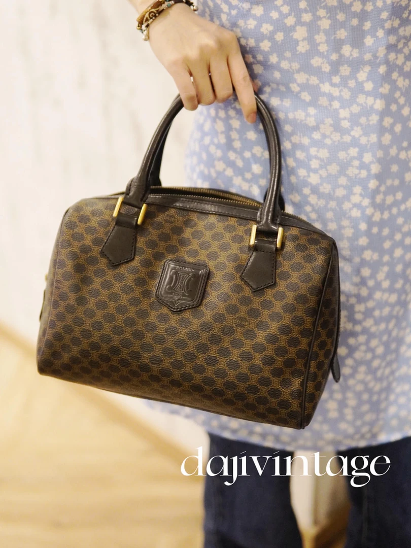 95新 Celine/思琳 大吉一店/Celine黑老花波士顿手提包