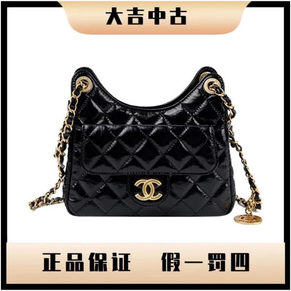大吉中古/Chanel香奈儿黑金天猫精灵小号单肩包