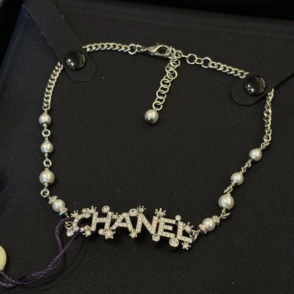 大吉中古/Chanel 香奈儿23P字母雪花带钻珍珠项链