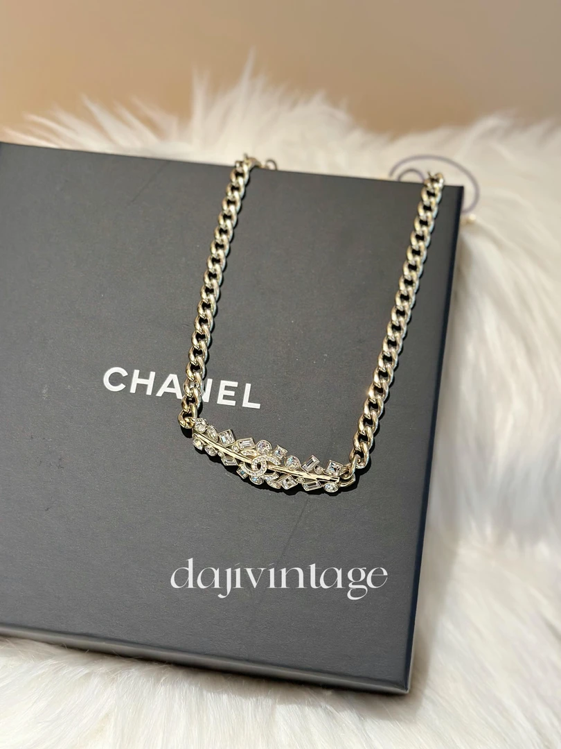 99新 Chanel/香奈儿 大吉中古/Chanel 香奈儿23P双C方钻项链