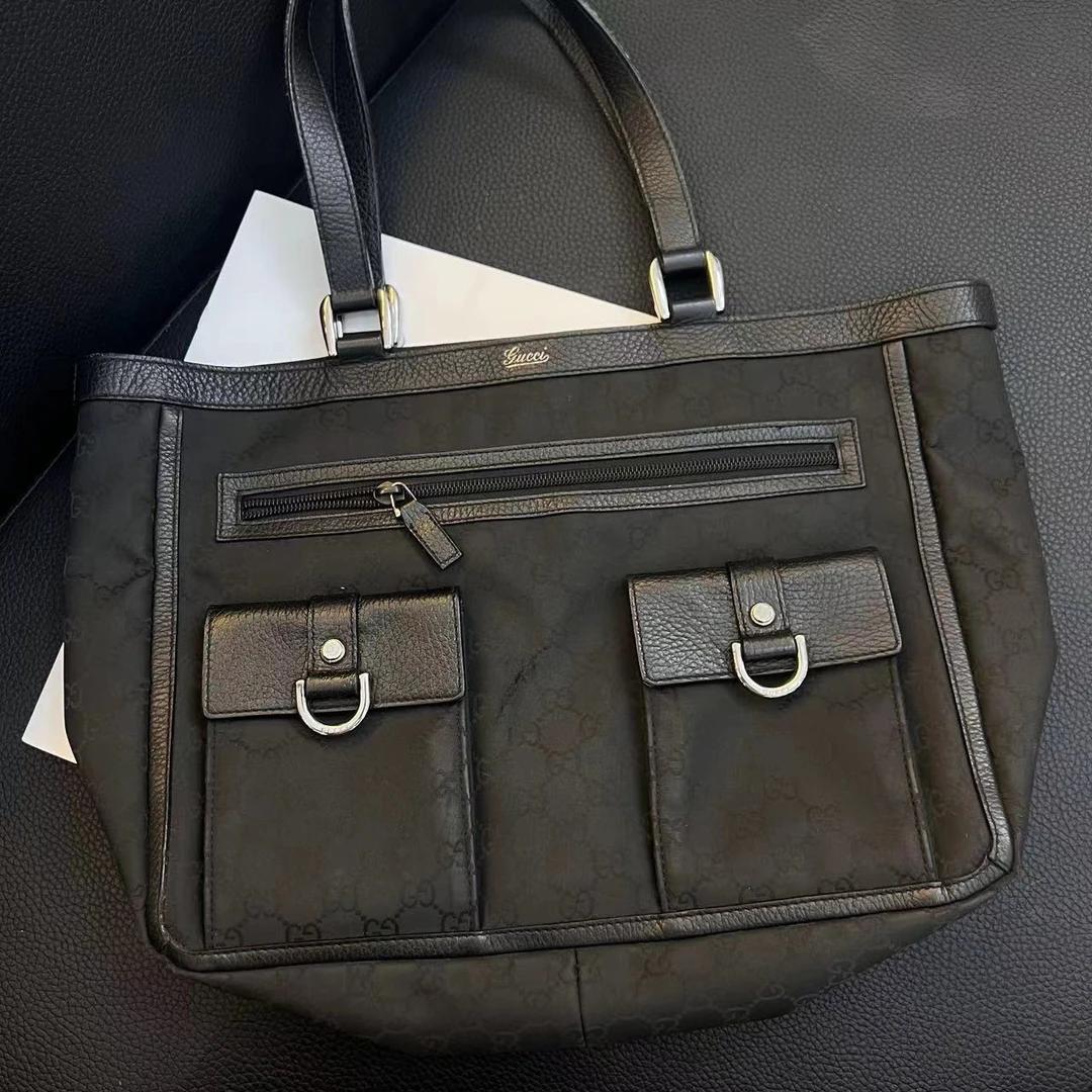 95新 GUCCI/古驰 大麦中古/gucci黑花腋下包/102