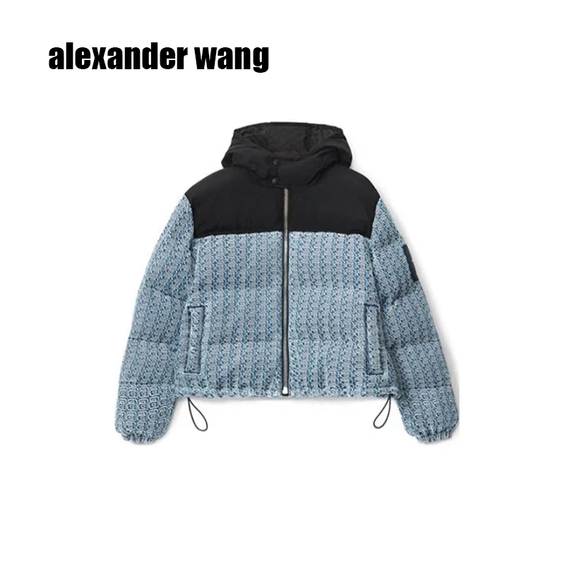 全新未使用 alexande wang Logo徽标拉链外套夹克 女款 深蓝色