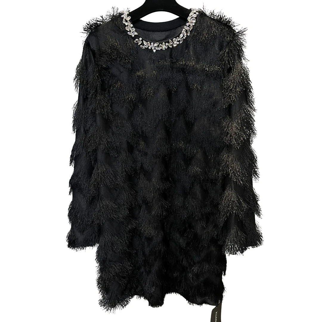 2024秋冬新款重工镶钻毛衣气质时尚百搭圆领轻奢休闲宽松【现】