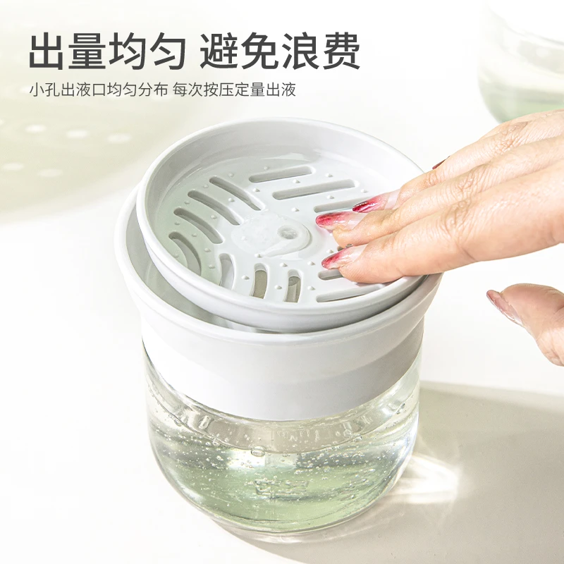 新款洗洁精按压器气泡按压瓶厨房洗涤剂分装瓶大容量收纳瓶起泡器
