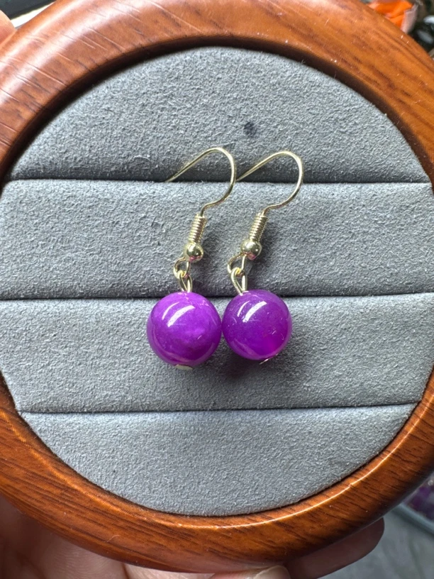 紫色耳坠百搭1312