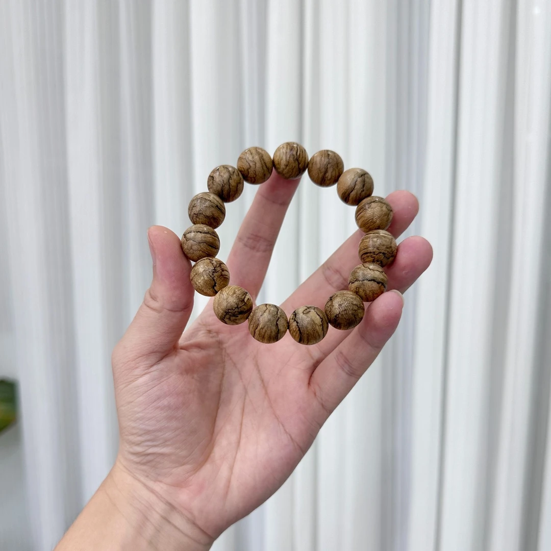 达拉干老料满花虎斑 15mm单圈  文玩手串 天然沉香