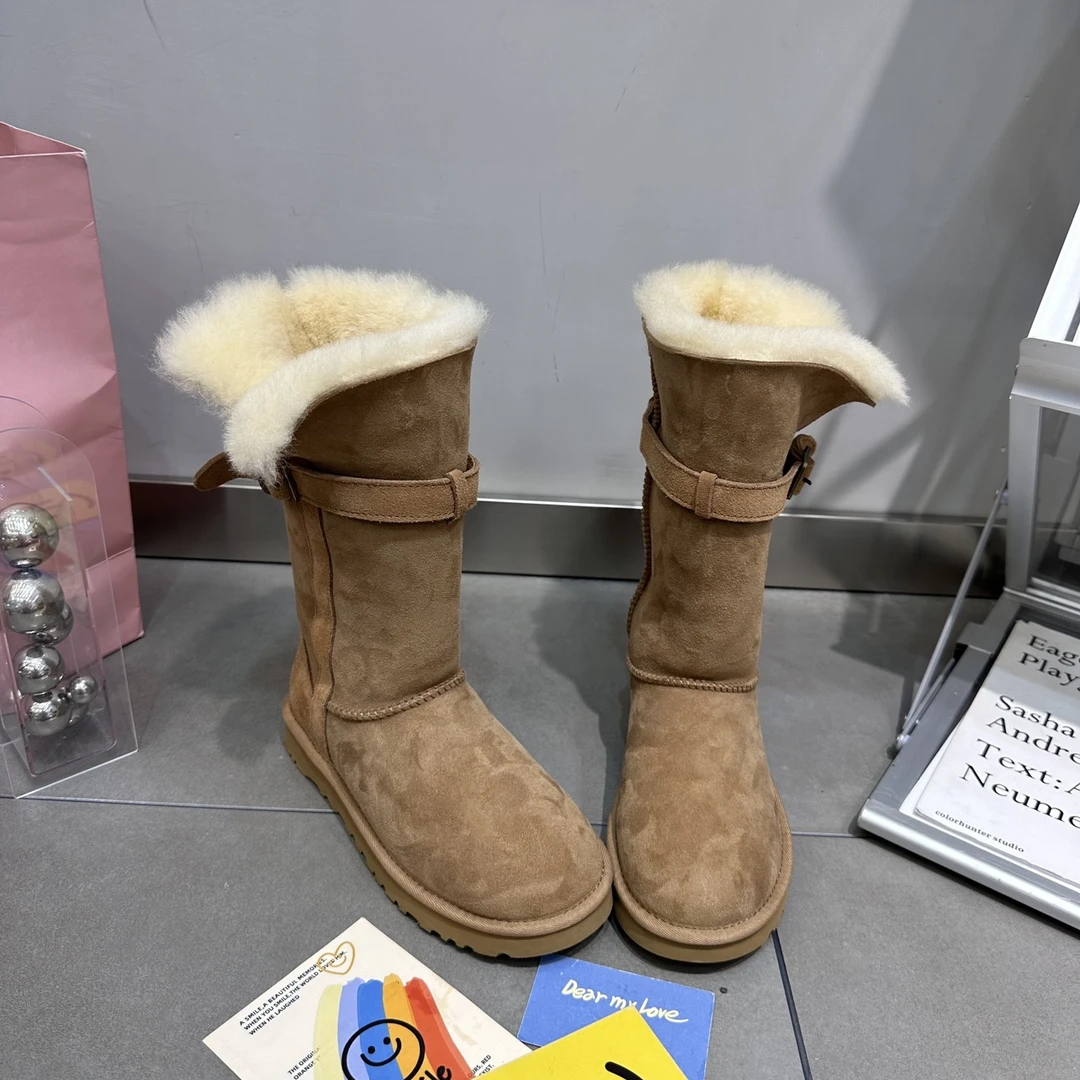 一体皮毛高帮毛雪地年羊皮两靴女一体新款穿棉潮2023防滑冬季雪地