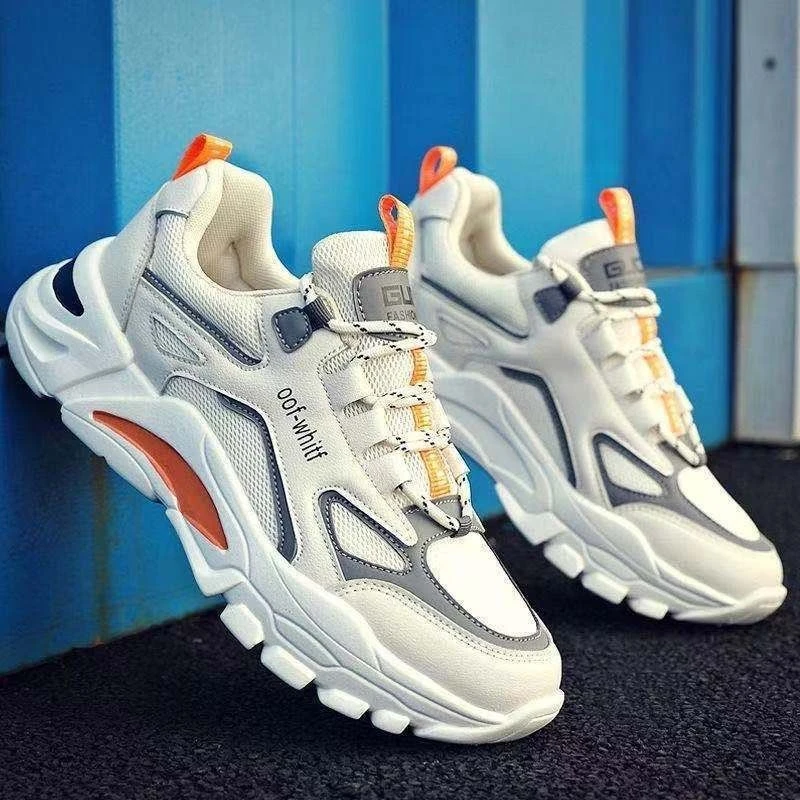 2024男鞋新款夏季透气运动鞋时尚百搭潮鞋老爹鞋男新款网面跑步鞋
