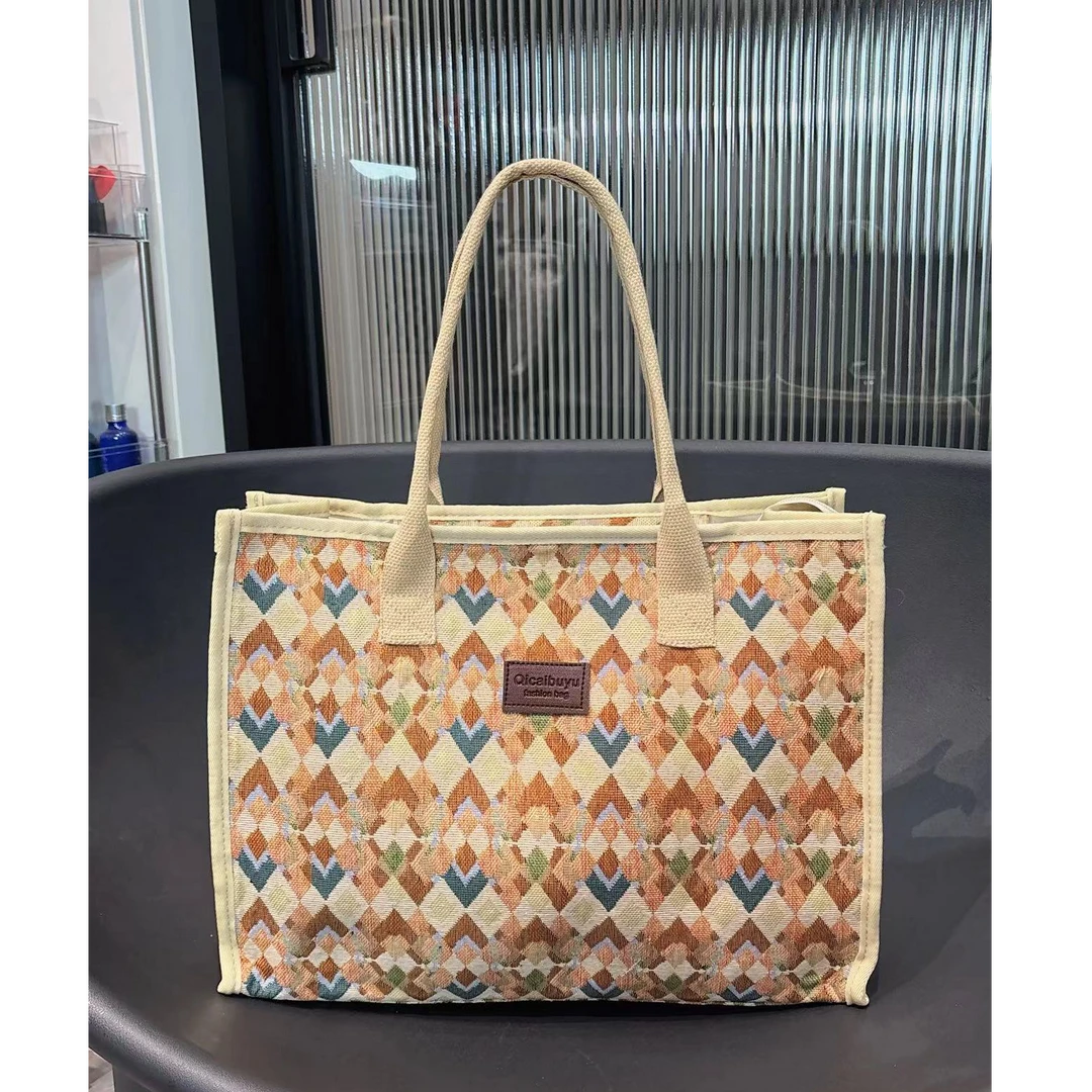 波西米亚托特包包女2025新款手提包轻便百搭时尚大容量单肩通勤包