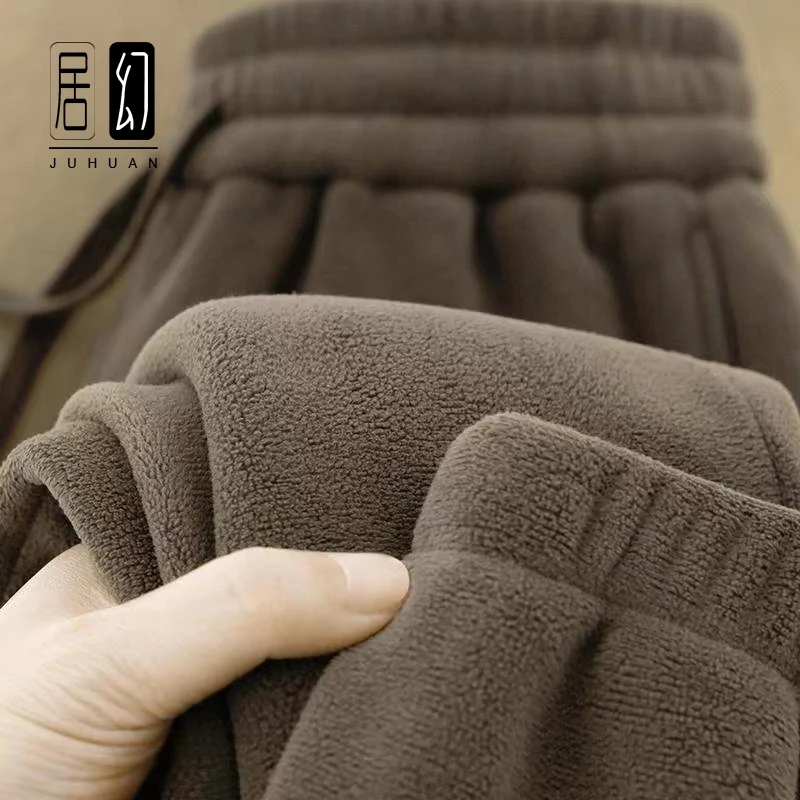 居幻2025年新款美式复古休闲裤双面绒摇粒绒卫裤男女秋冬保暖加绒