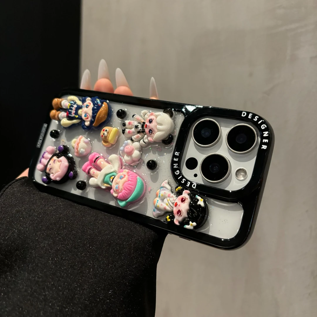 滴胶立体朵拉卡通适用12苹果15promax手机壳iphone14pro少女13壳