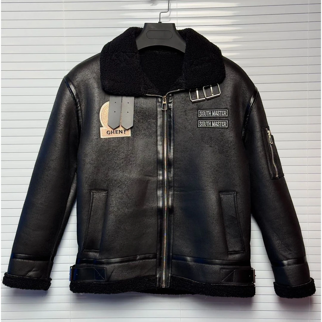 2305加厚皮毛一体棉服外套男冬季保暖拼接衣服