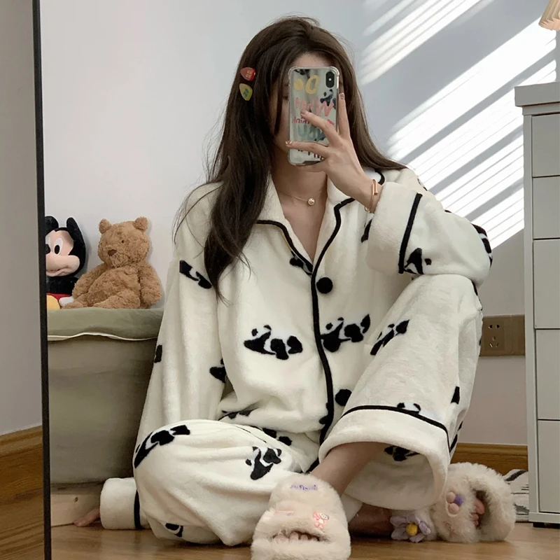 【钱老板粉丝专享】熊猫嘭嘭撅屁屁法兰绒家居服J0193