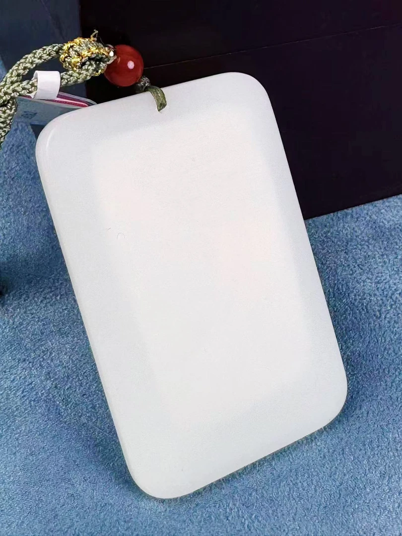 （老田甄选）和田玉羊脂白玉平安无事牌