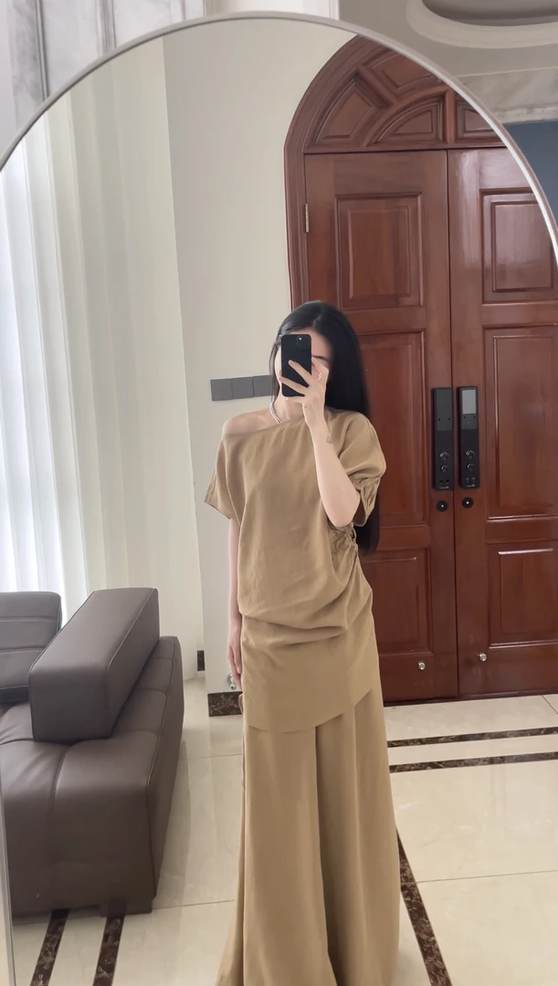 特价!【Aurora MM】休闲不规则直筒上衣显瘦A字半身裙套装女夏2439
